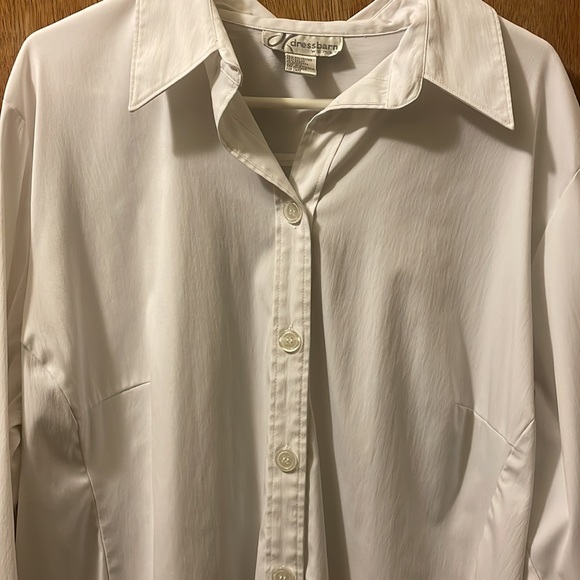 Dressbarn Woman White Button Blouse Sz. 22/24 Career Modest Neckline - Picture 5 of 5